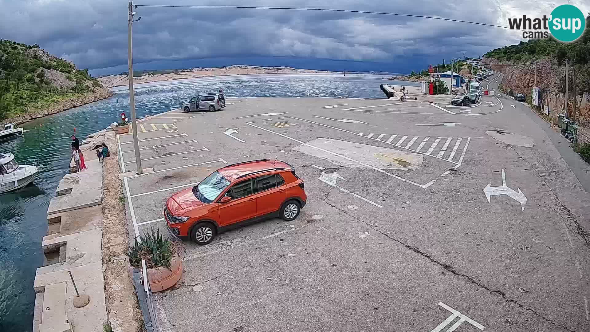 Webcam Prizna ferry port to Pag island