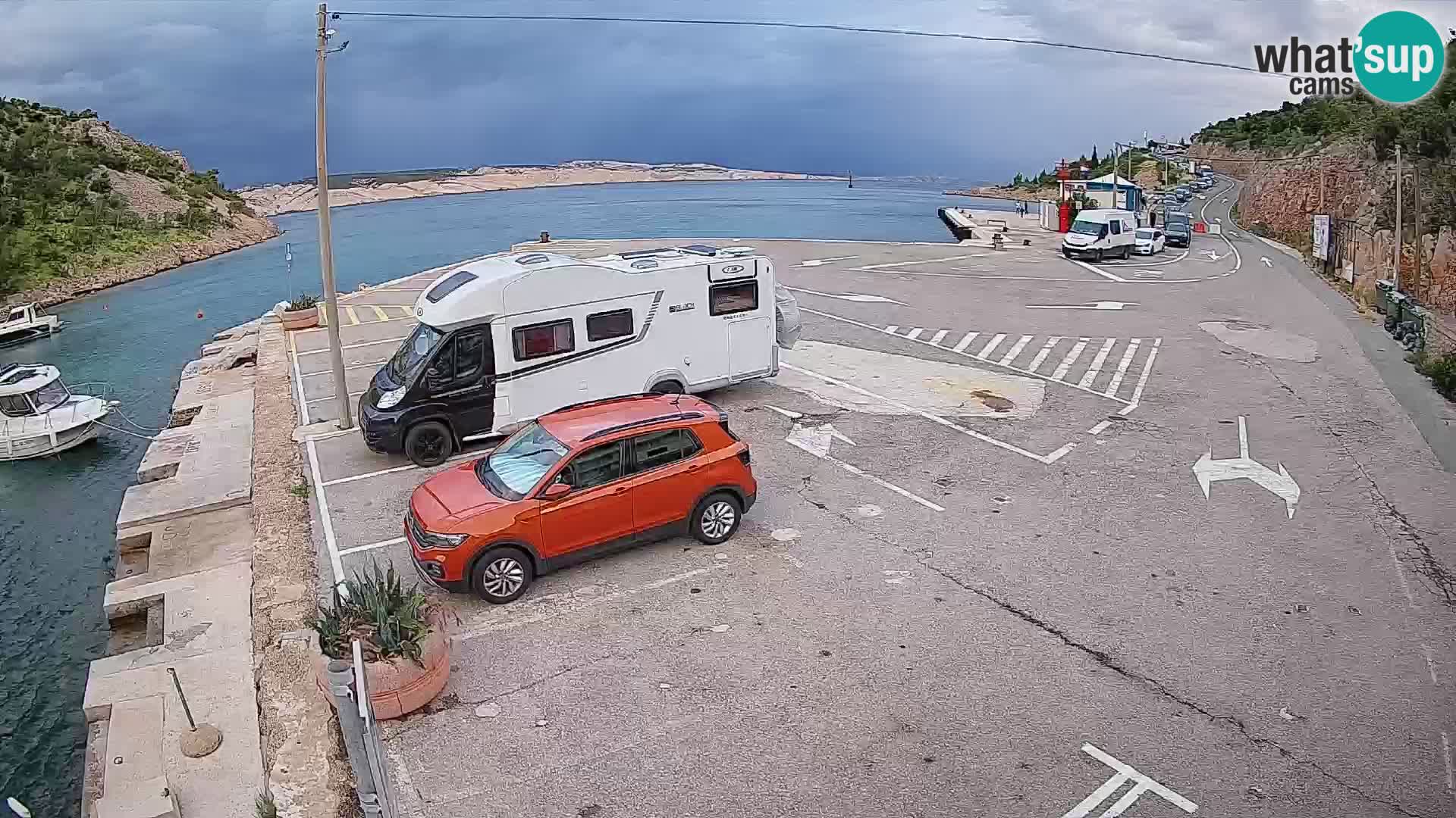 Webcam Prizna ferry port to Pag island