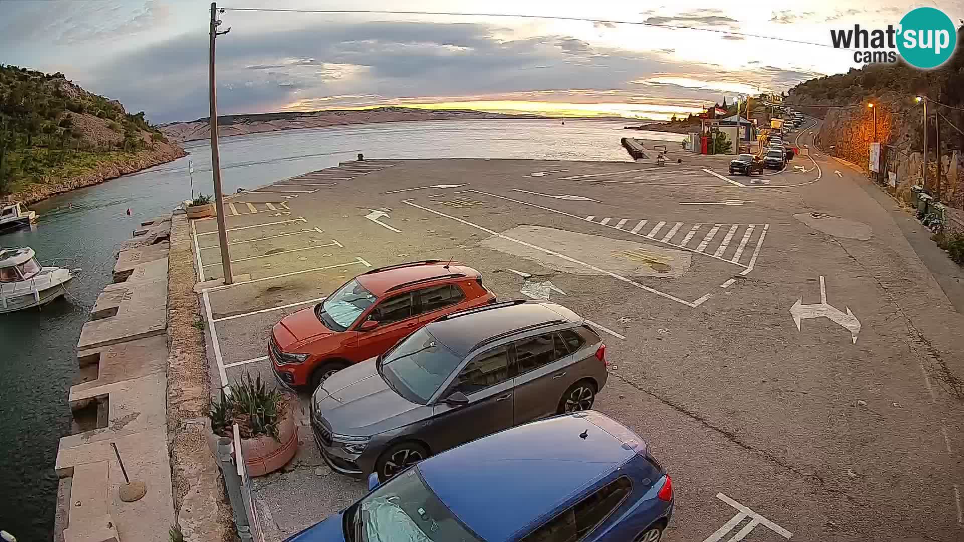 Webcam Prizna ferry port to Pag island