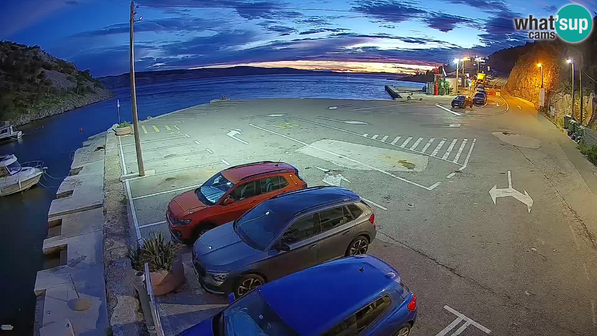 Webcam port de ferry de Prizna – vers l’île de Pag