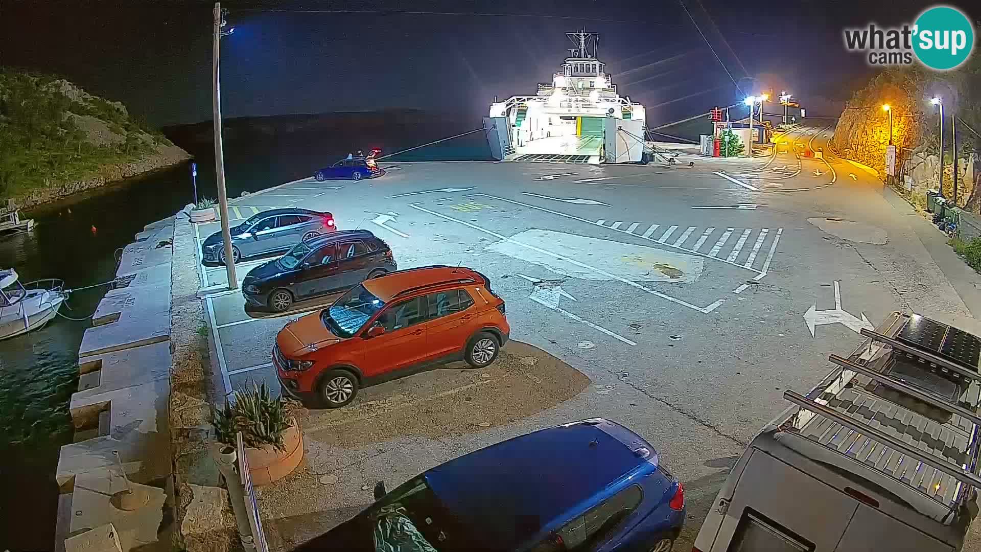 Webcam Prizna ferry port to Pag island