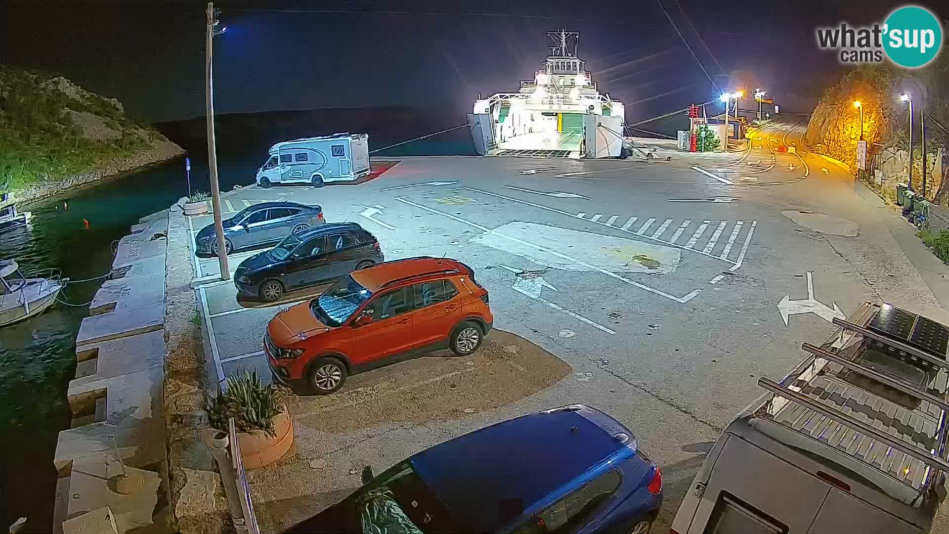 Webcam Prizna ferry port to Pag island