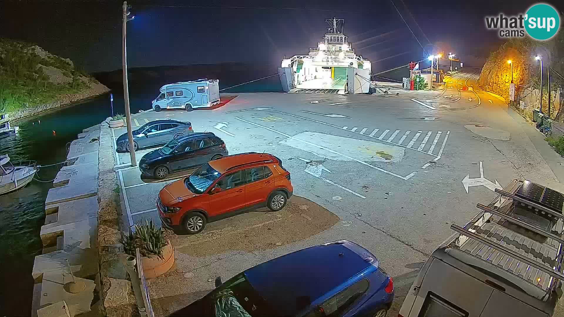 Webcam Prizna ferry port to Pag island