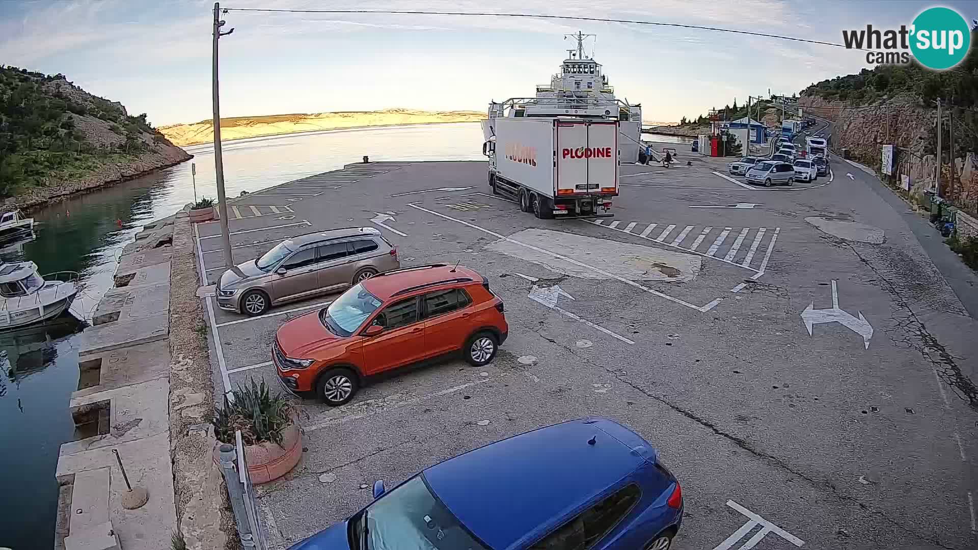 Webcam Prizna ferry port to Pag island