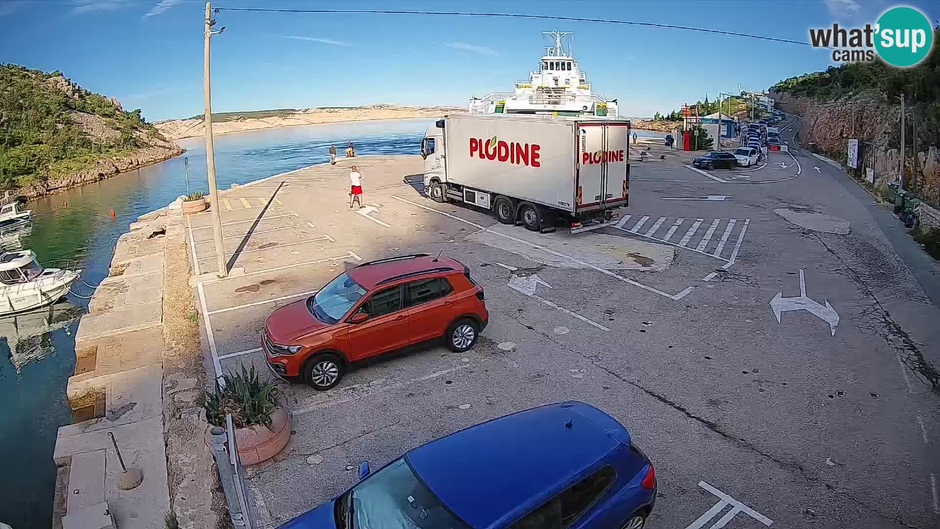 Webcam Prizna ferry port to Pag island