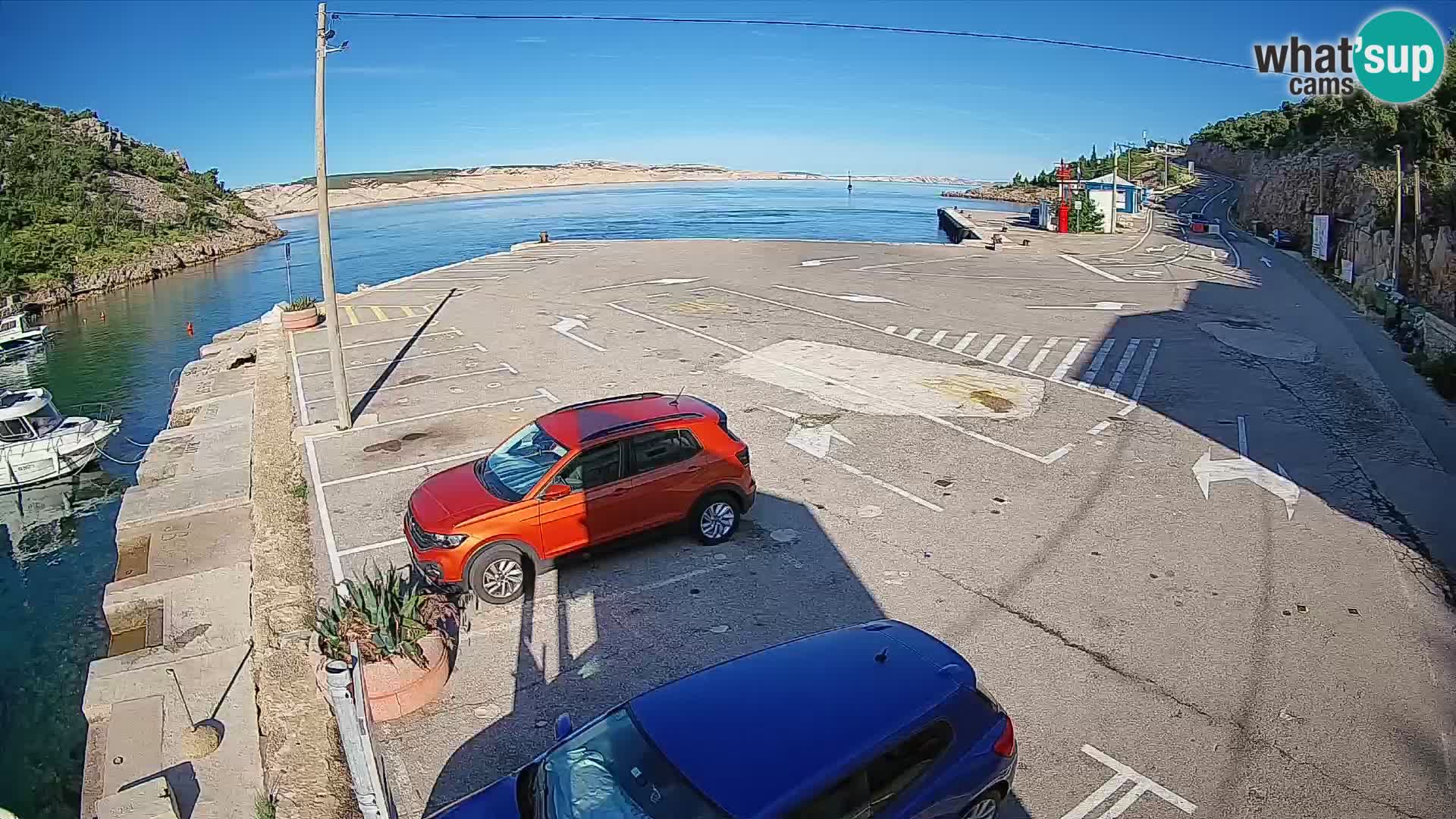 Webcam port de ferry de Prizna – vers l’île de Pag