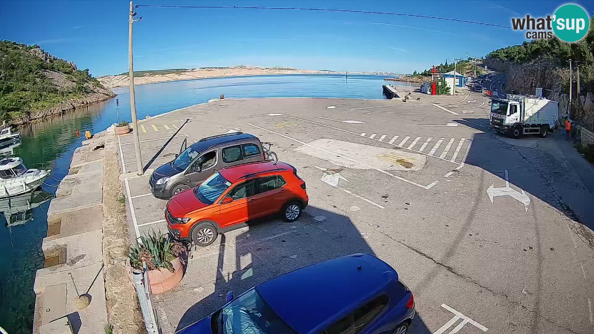 Webcam port de ferry de Prizna – vers l’île de Pag