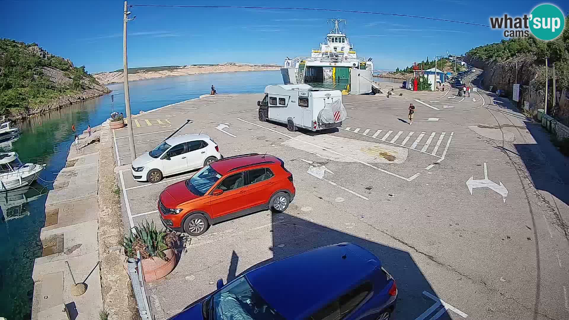 Webcam port de ferry de Prizna – vers l’île de Pag