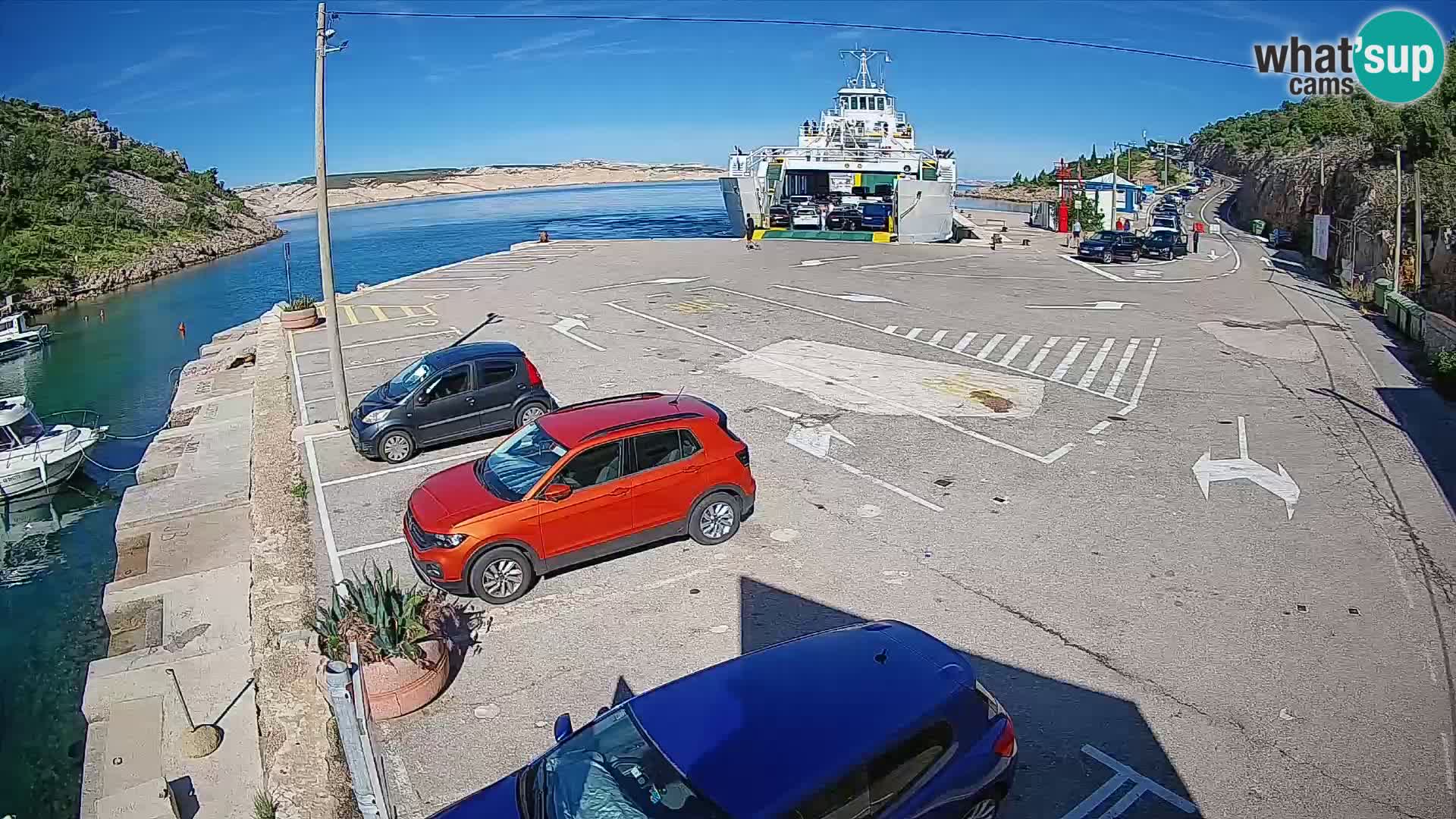Webcam port de ferry de Prizna – vers l’île de Pag