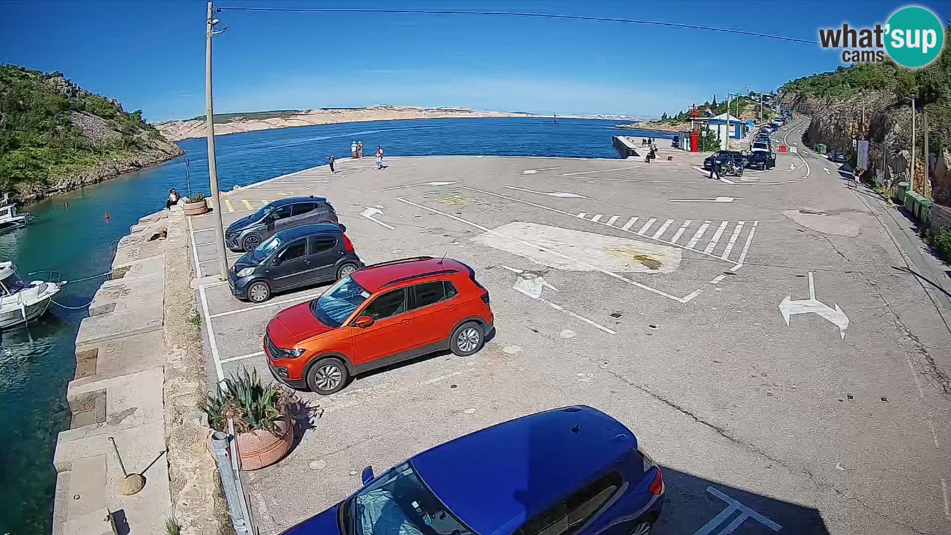 Webcam Fährhafen Prizna – zur Insel Pag