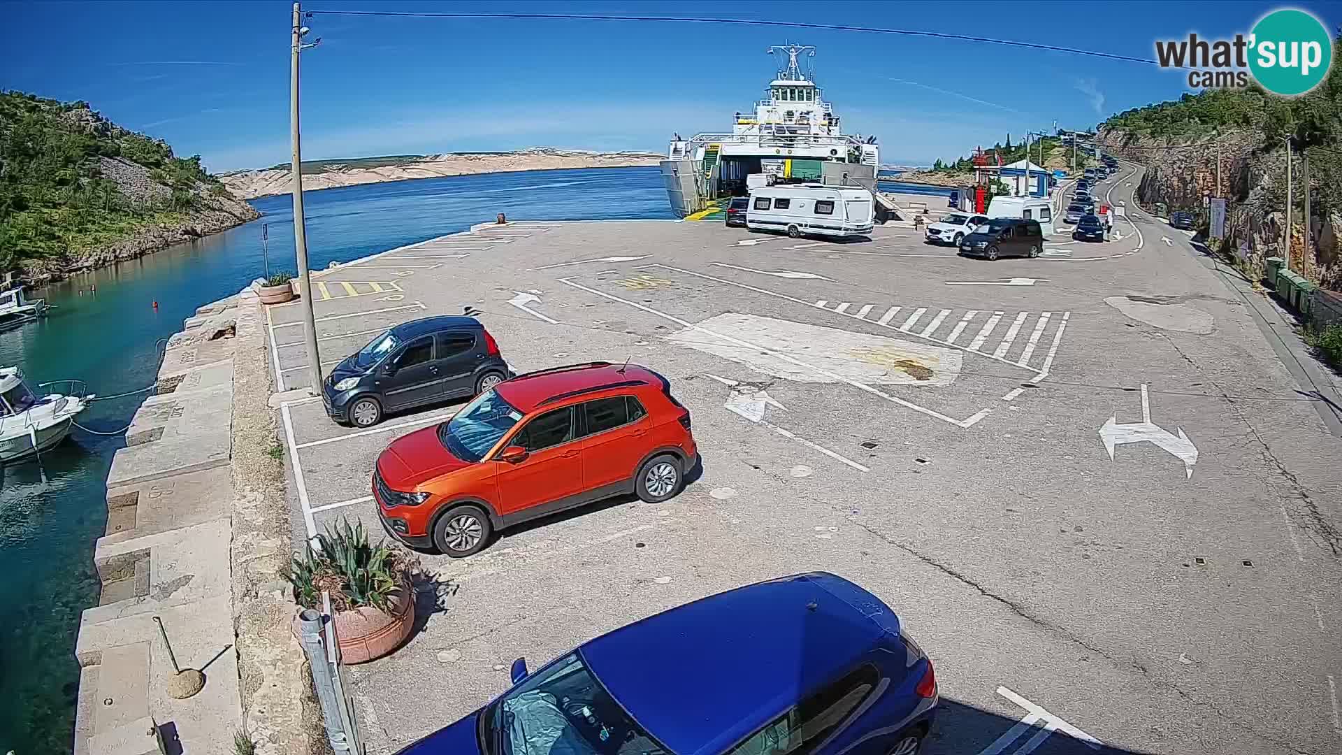 Webcam Fährhafen Prizna – zur Insel Pag