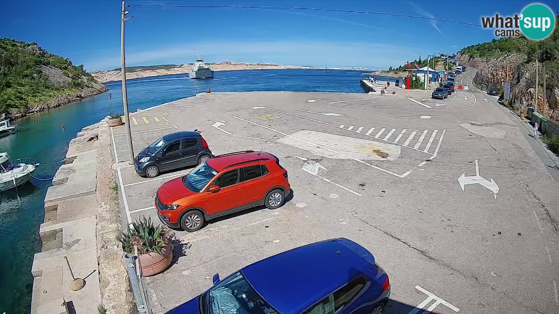 Webcam Prizna ferry port to Pag island