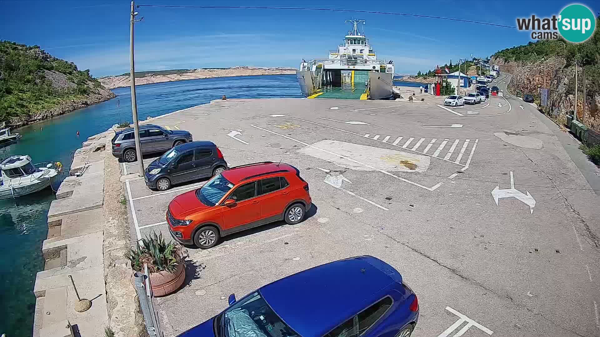Webcam Fährhafen Prizna – zur Insel Pag