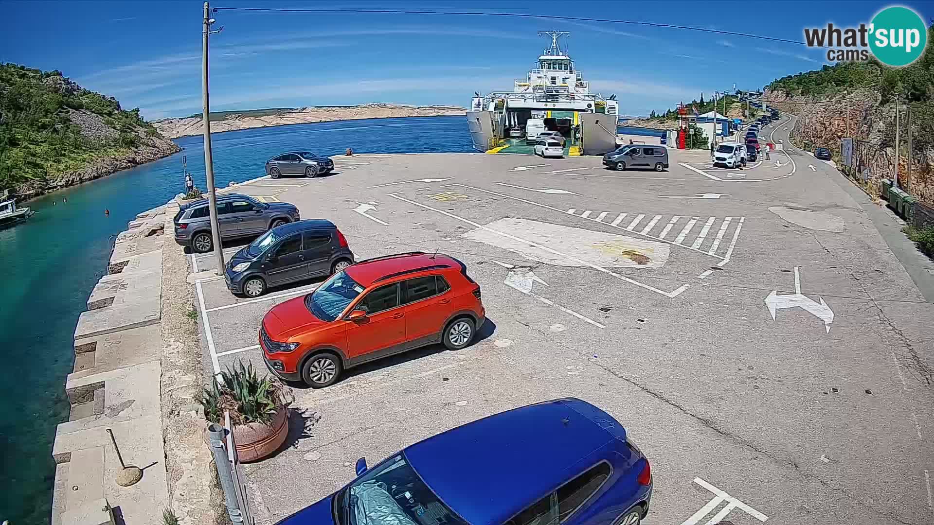 Webcam Fährhafen Prizna – zur Insel Pag