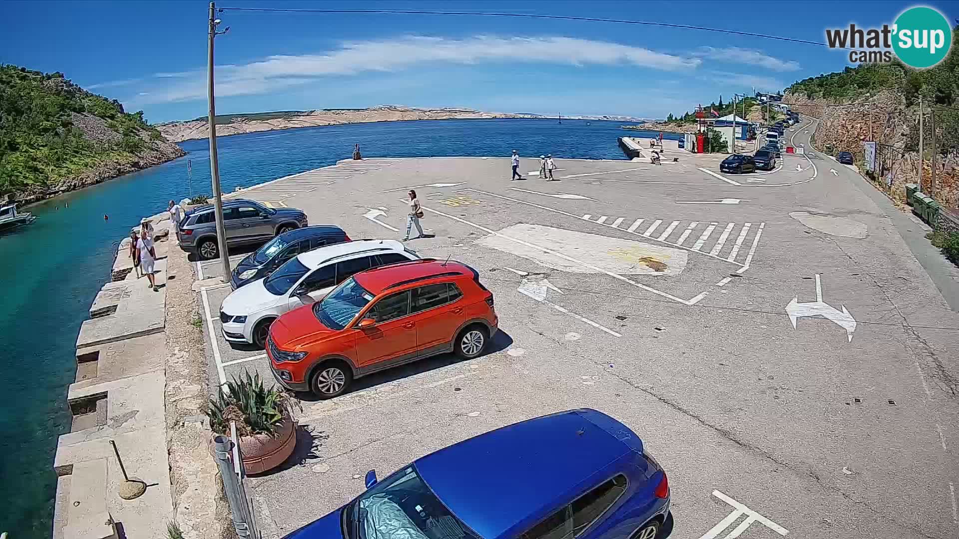 Webcam Prizna ferry port to Pag island