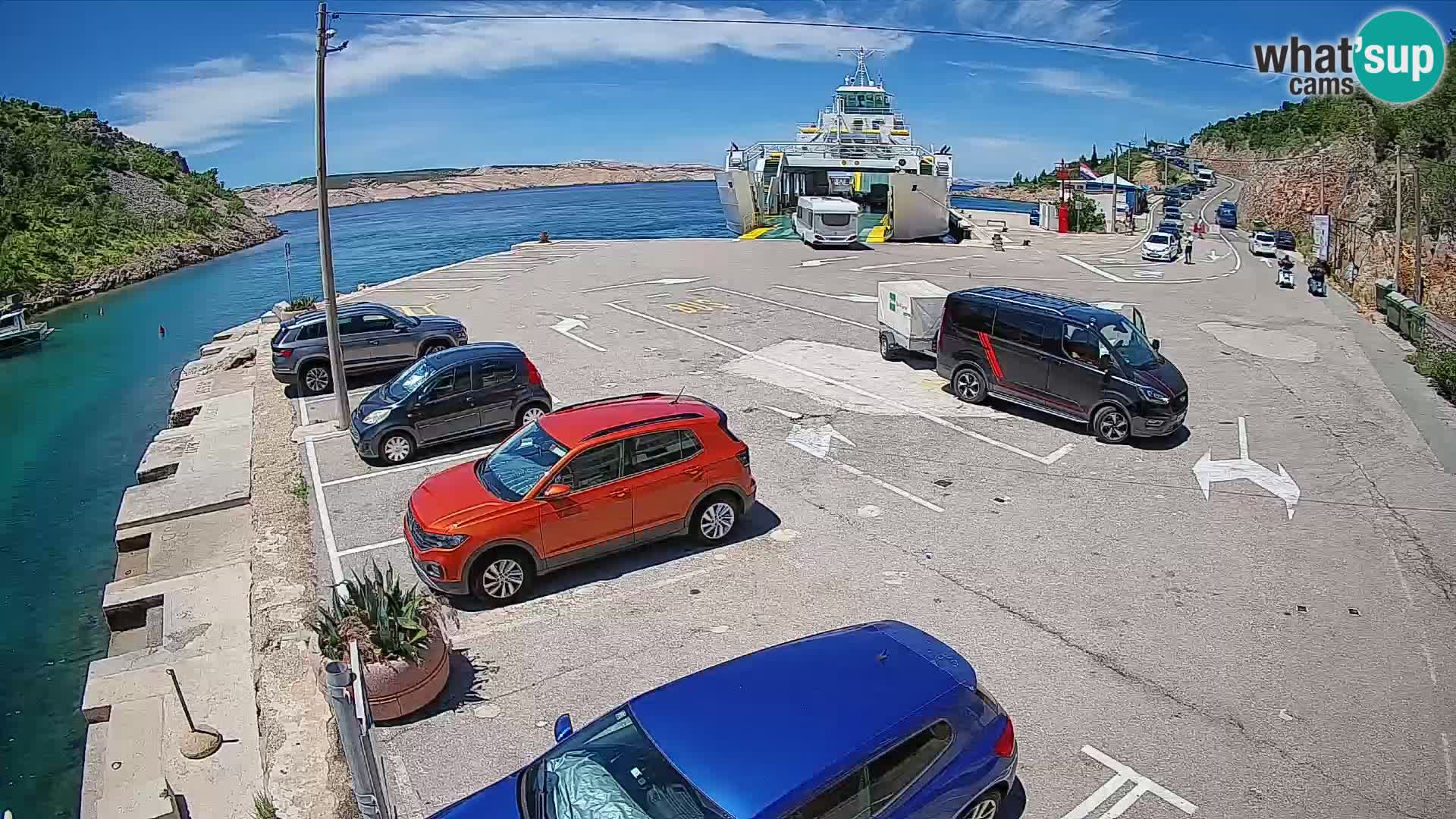 Webcam Prizna ferry port to Pag island