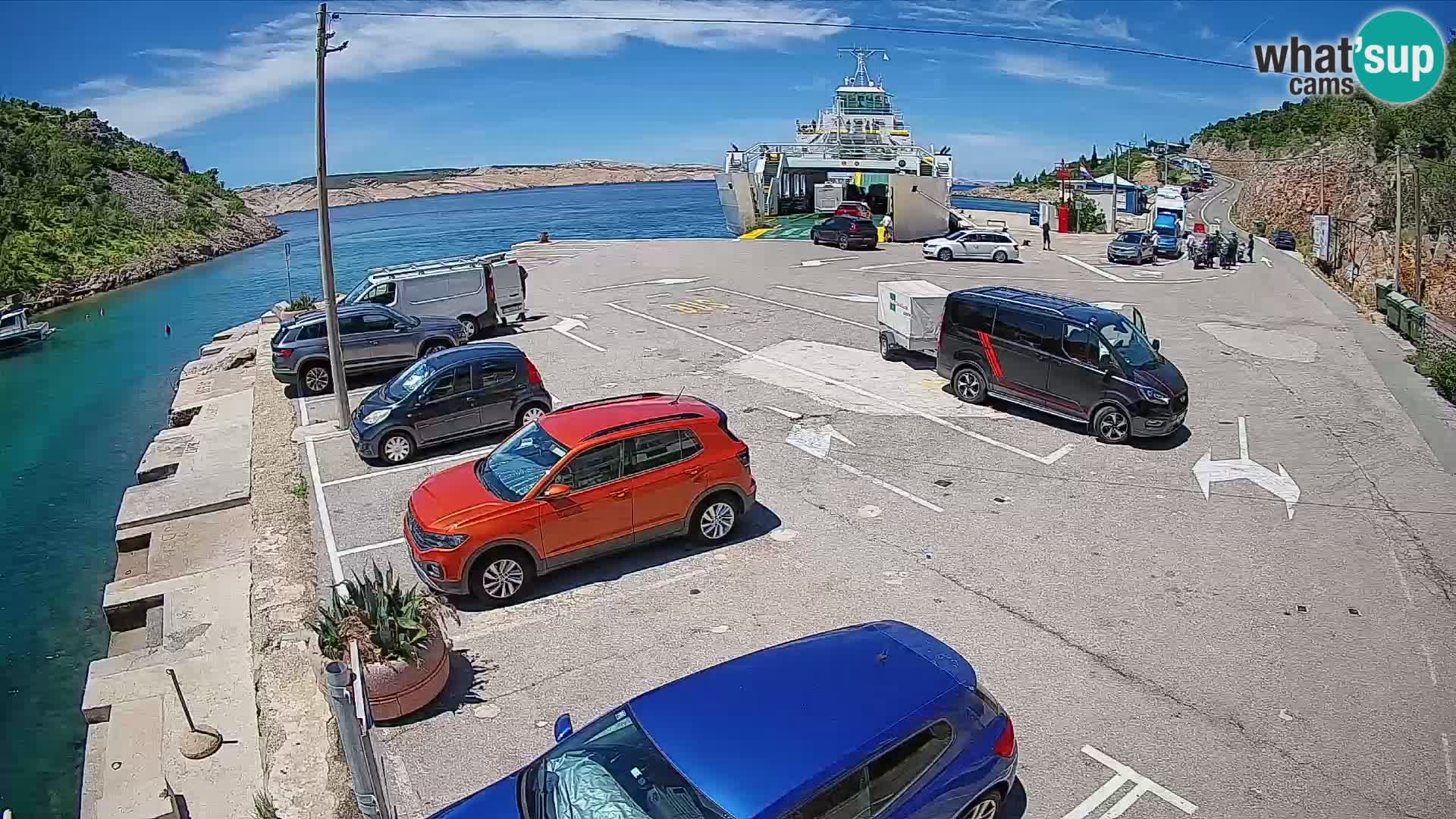 Webcam Fährhafen Prizna – zur Insel Pag
