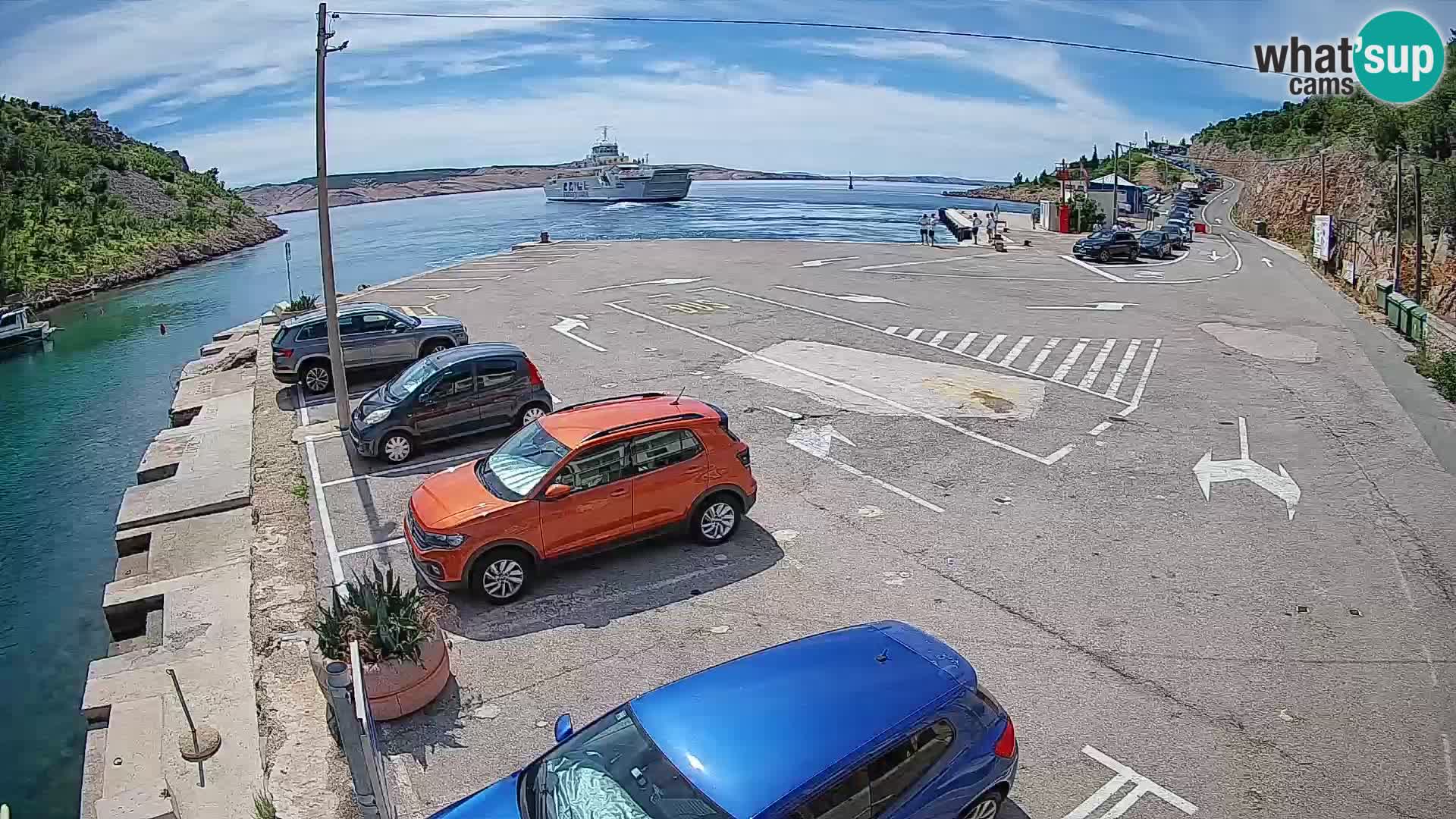 Webcam Fährhafen Prizna – zur Insel Pag