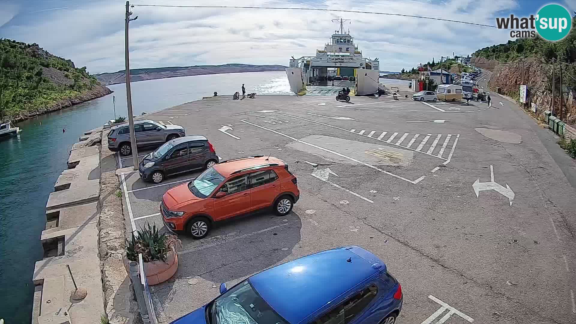 Webcam port de ferry de Prizna – vers l’île de Pag