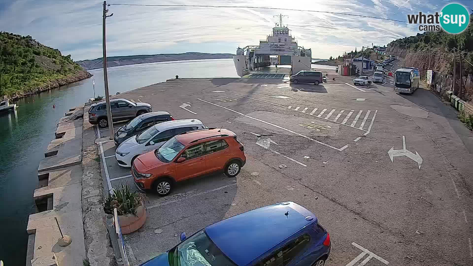 Webcam Fährhafen Prizna – zur Insel Pag