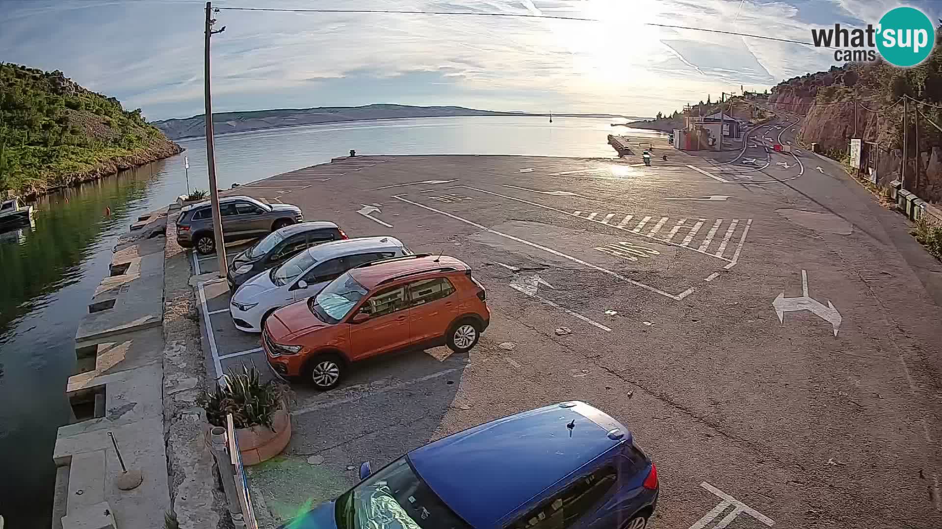 Webcam Prizna ferry port to Pag island