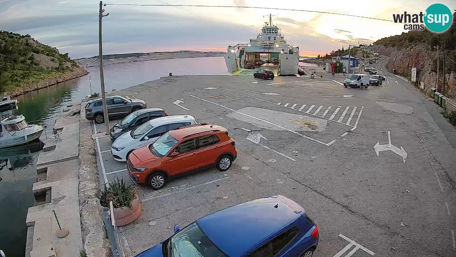 Webcam Fährhafen Prizna – zur Insel Pag