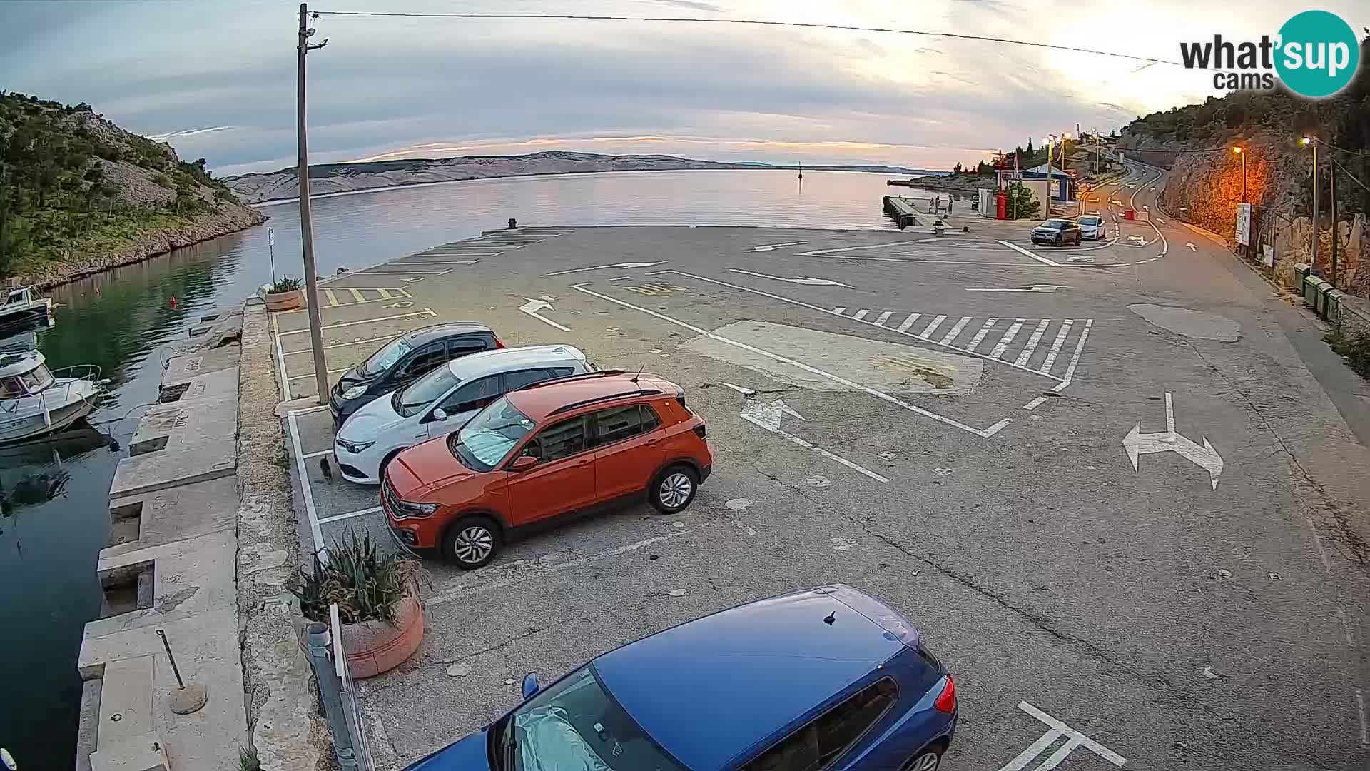 Webcam Prizna ferry port to Pag island