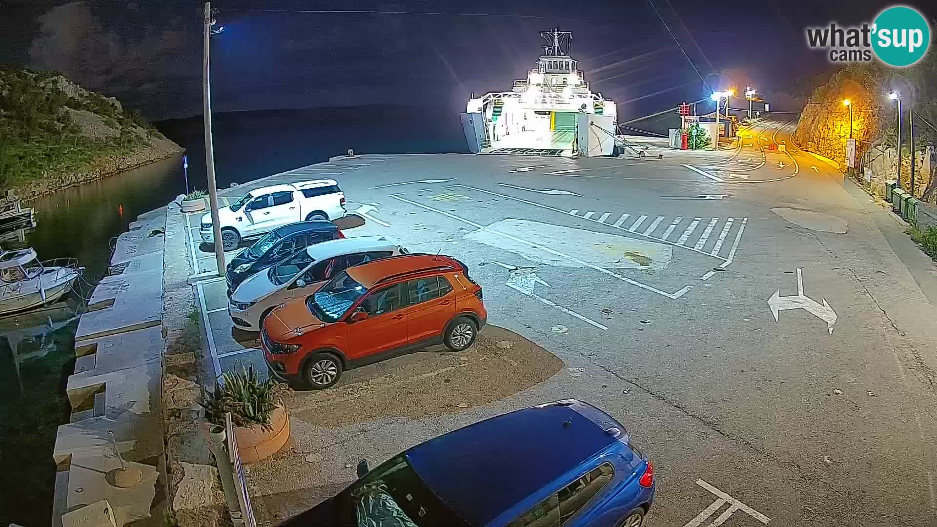 Webcam Prizna ferry port to Pag island