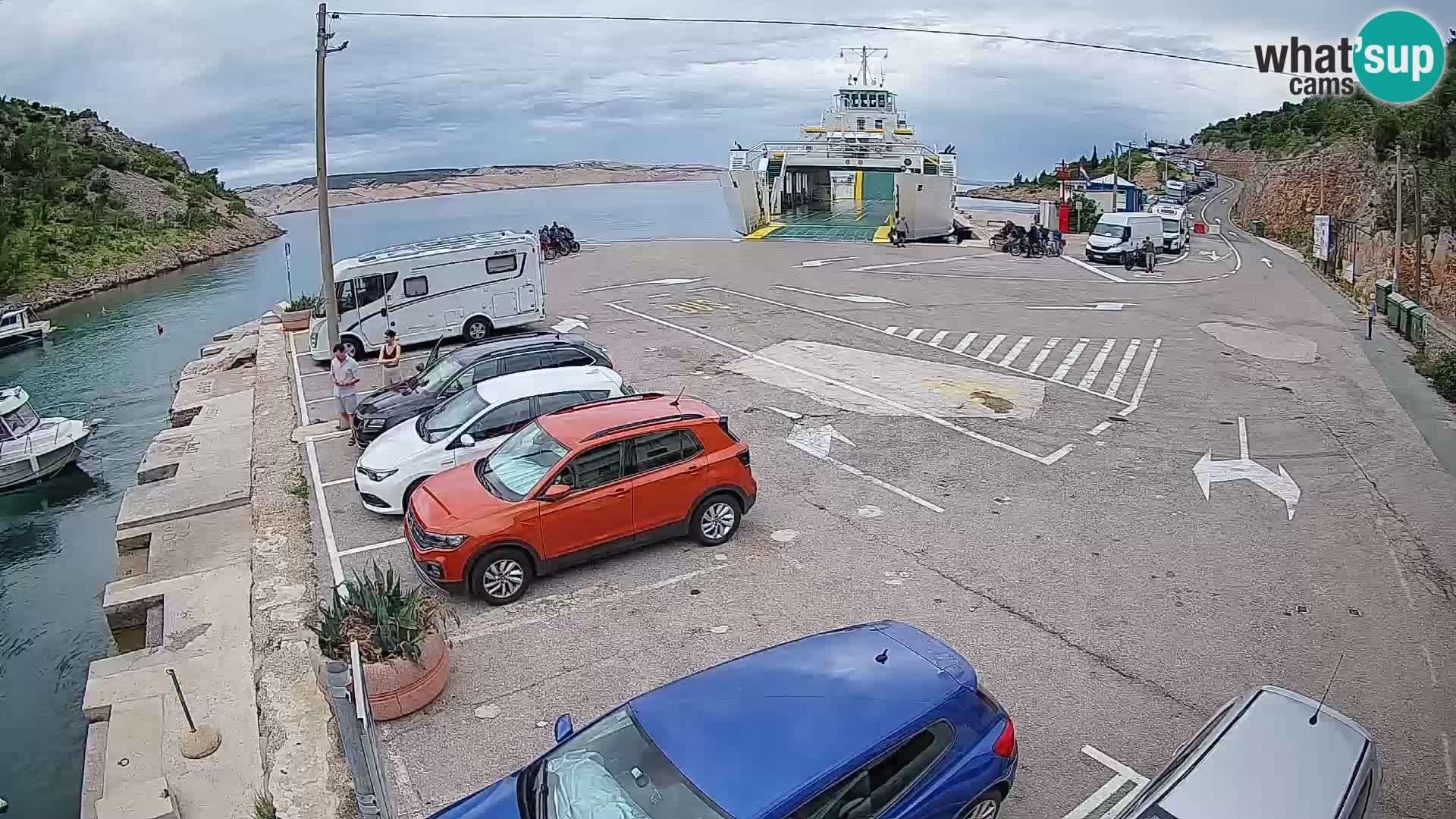 Webcam Prizna ferry port to Pag island