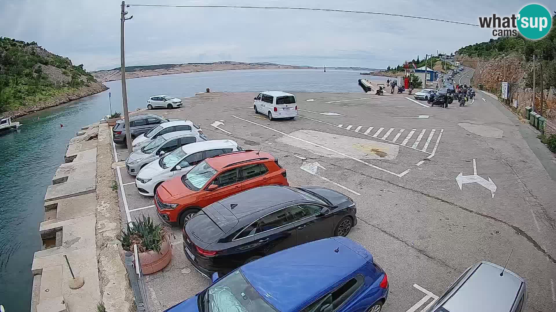 Webcam Prizna ferry port to Pag island