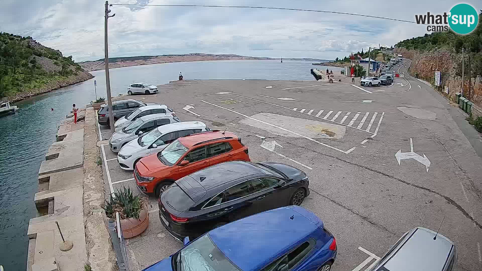 Webcam Prizna ferry port to Pag island