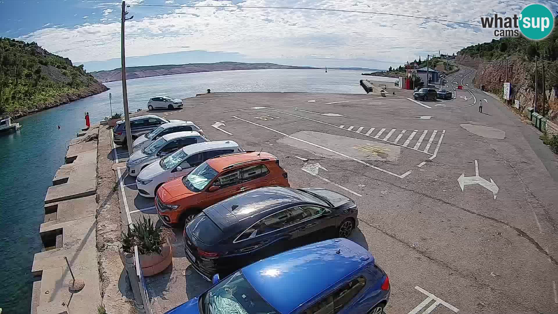 Webcam Prizna ferry port to Pag island