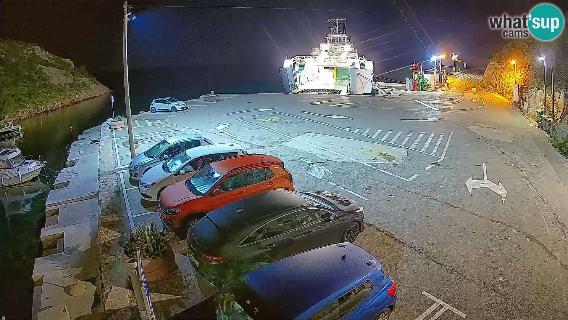 Webcam port de ferry de Prizna – vers l’île de Pag