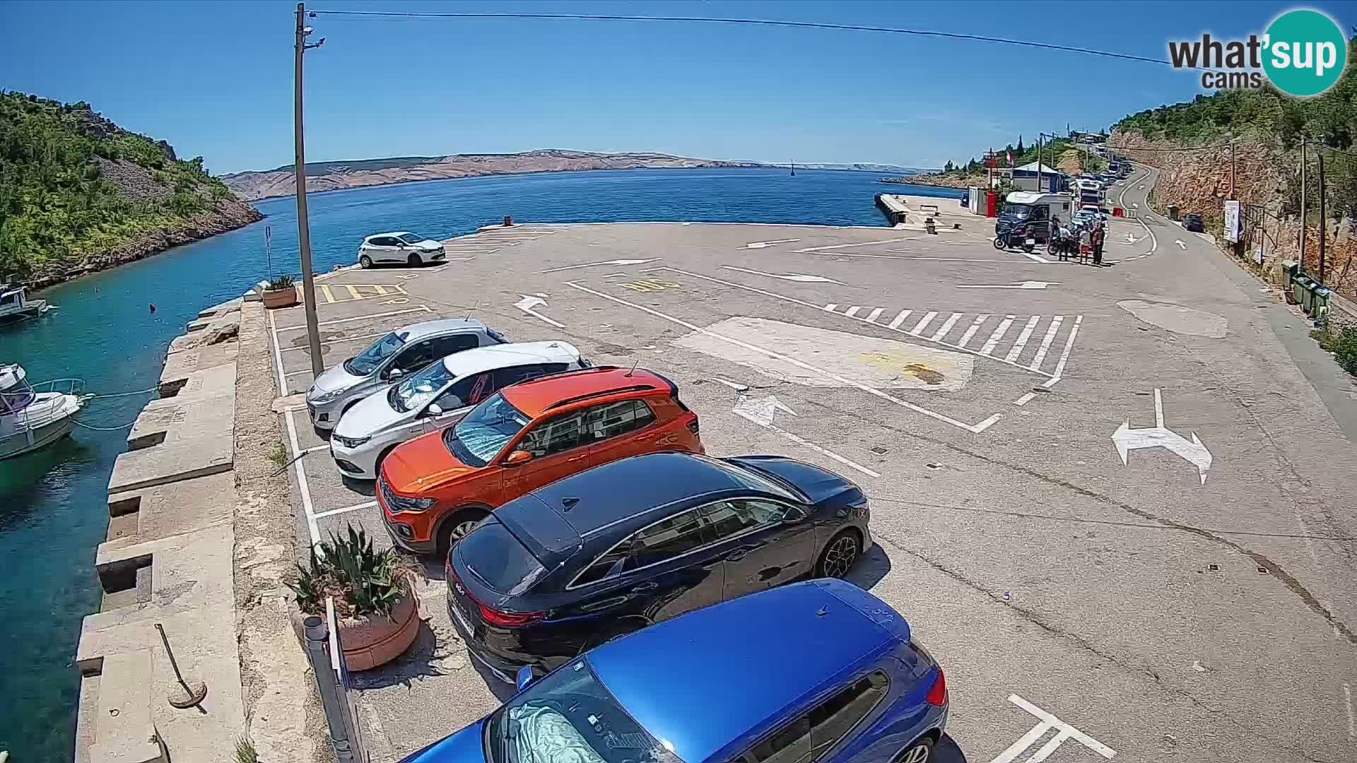 Webcam Prizna ferry port to Pag island