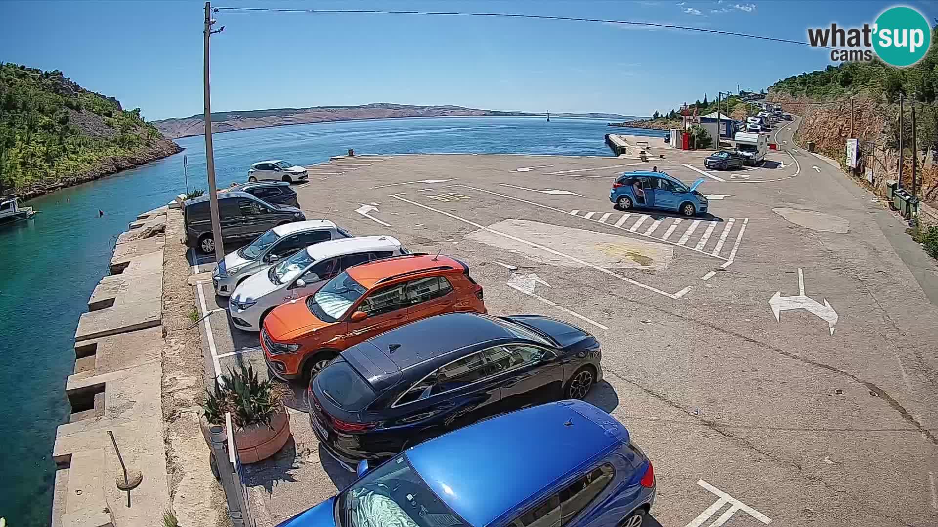 Webcam Prizna ferry port to Pag island