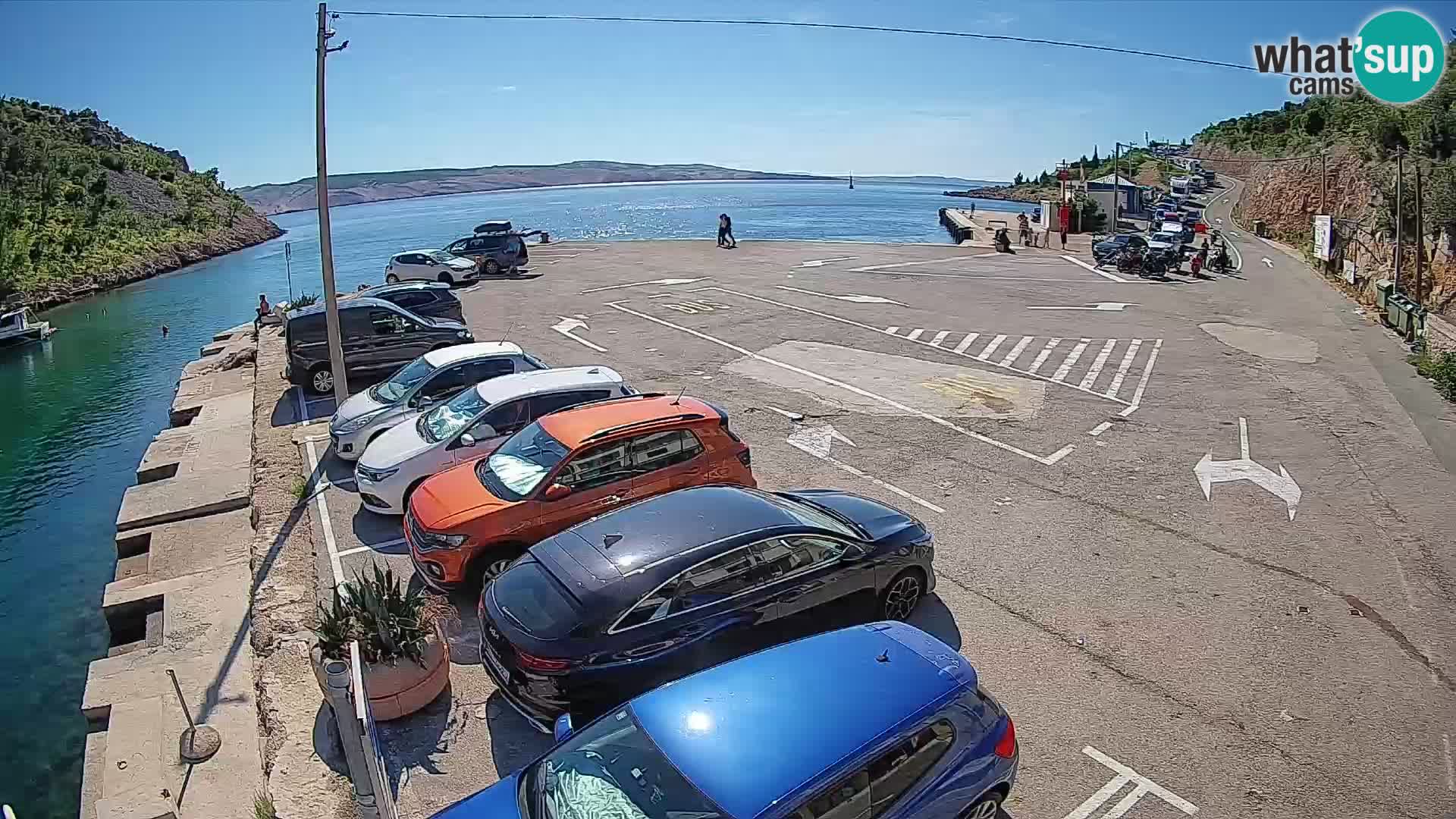 Webcam Prizna ferry port to Pag island