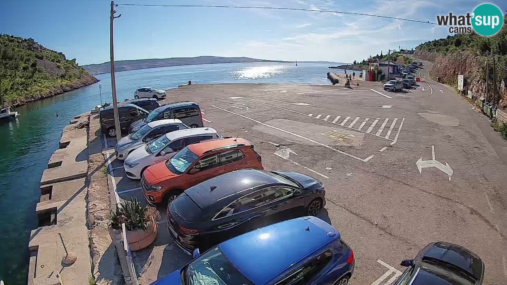 Webcam Prizna ferry port to Pag island