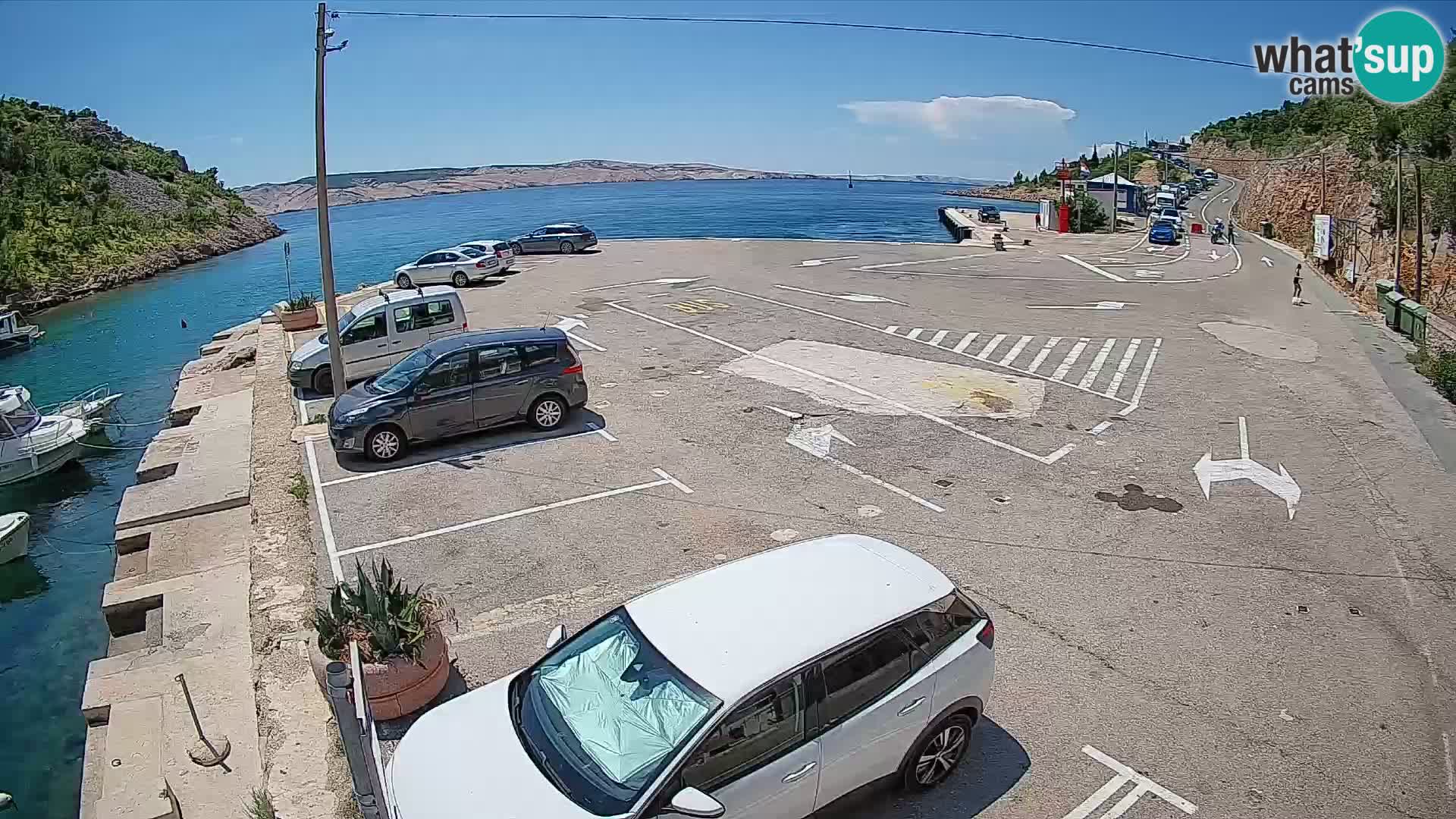 Webcam Prizna ferry port to Pag island