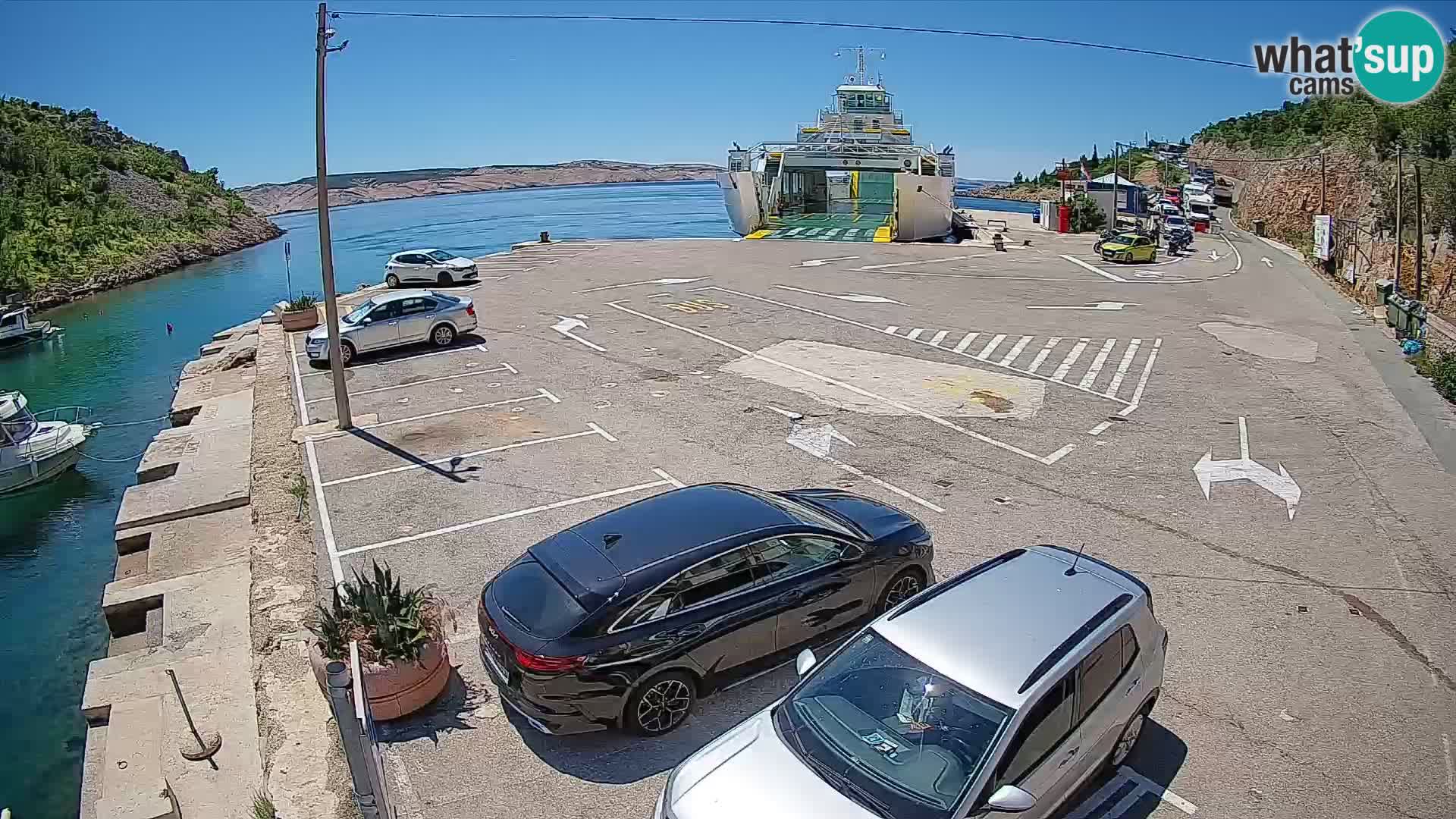 Webcam Fährhafen Prizna – zur Insel Pag