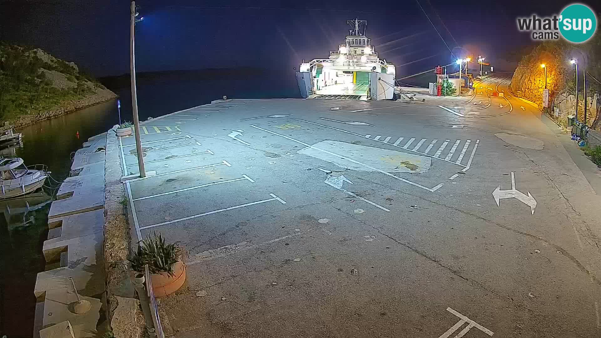 Webcam port de ferry de Prizna – vers l’île de Pag