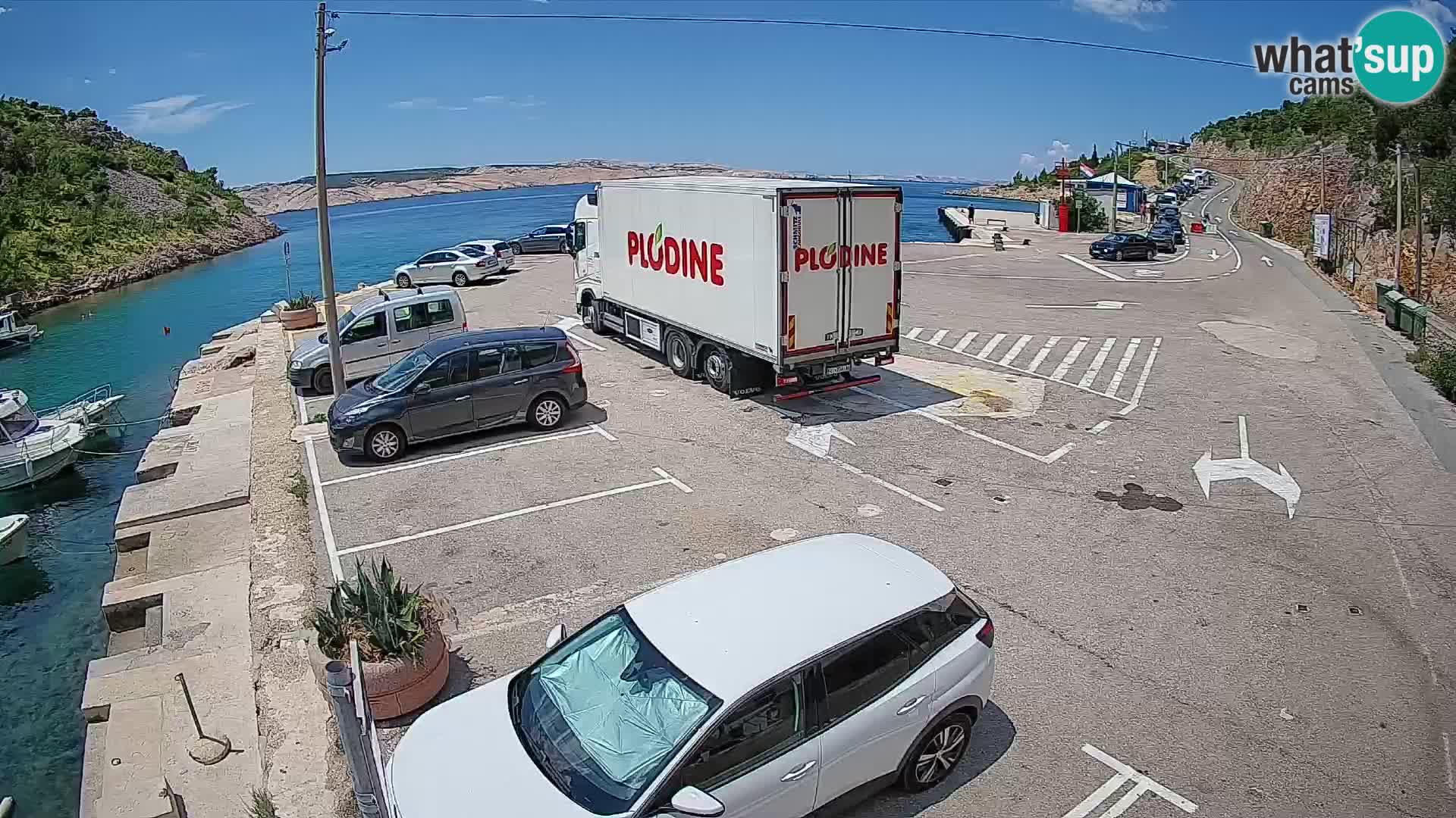Webcam Prizna ferry port to Pag island