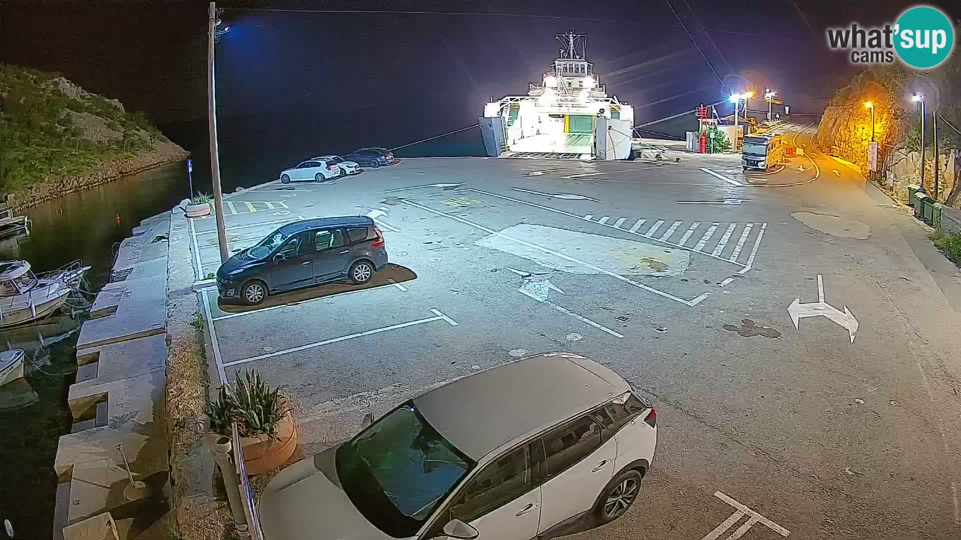 Webcam Prizna ferry port to Pag island