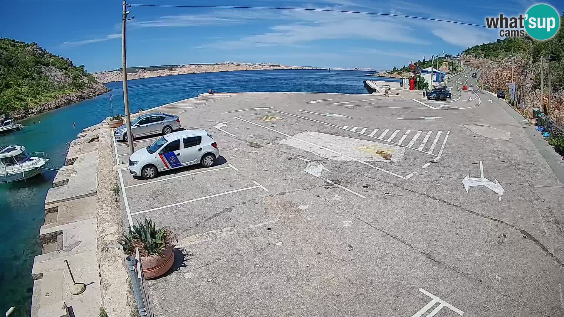 Webcam Fährhafen Prizna – zur Insel Pag