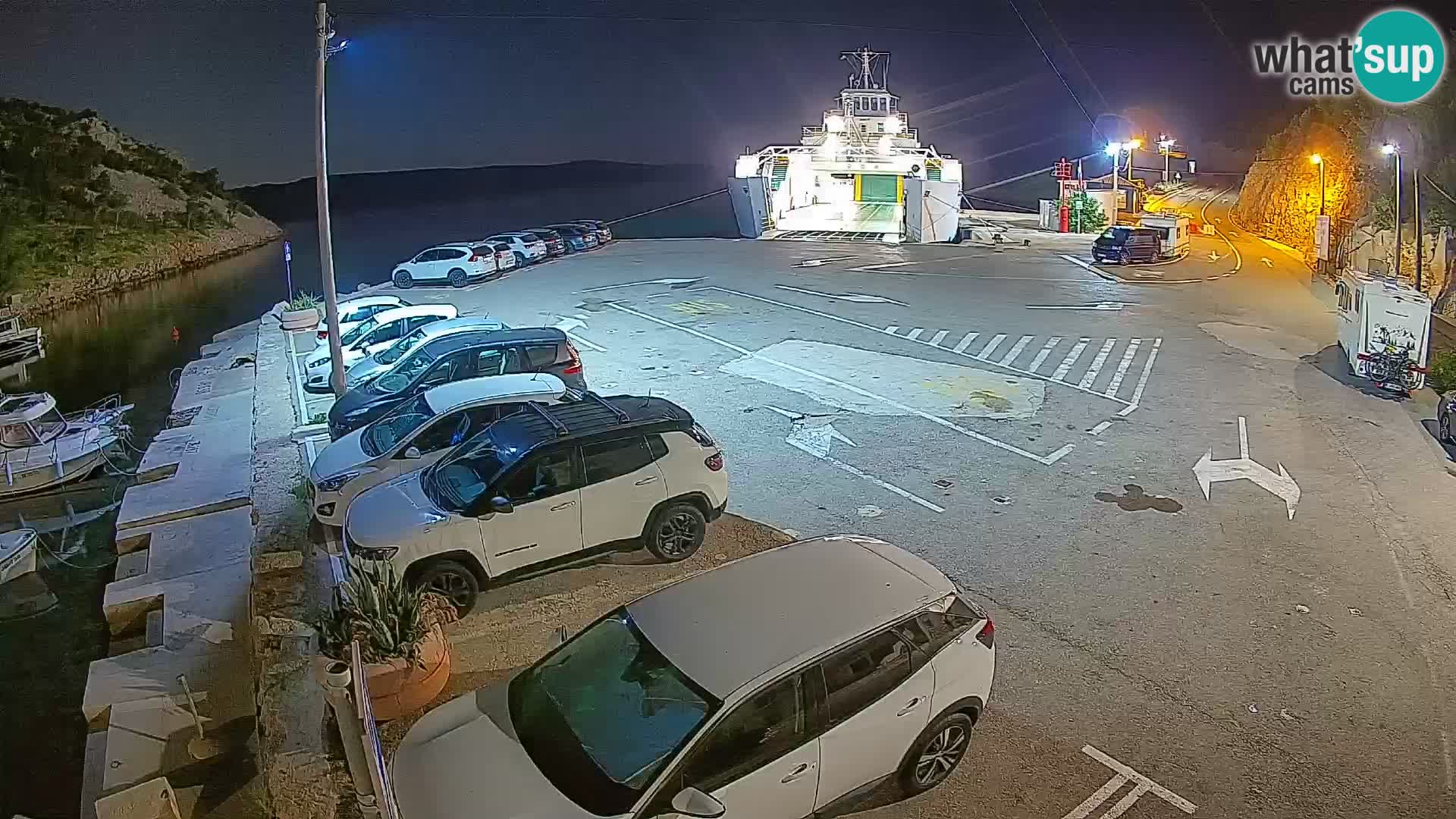 Webcam Prizna ferry port to Pag island