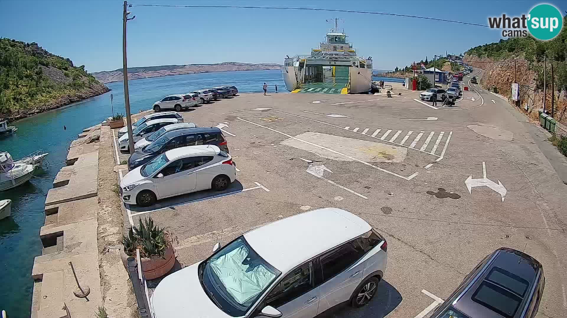 Webcam Fährhafen Prizna – zur Insel Pag