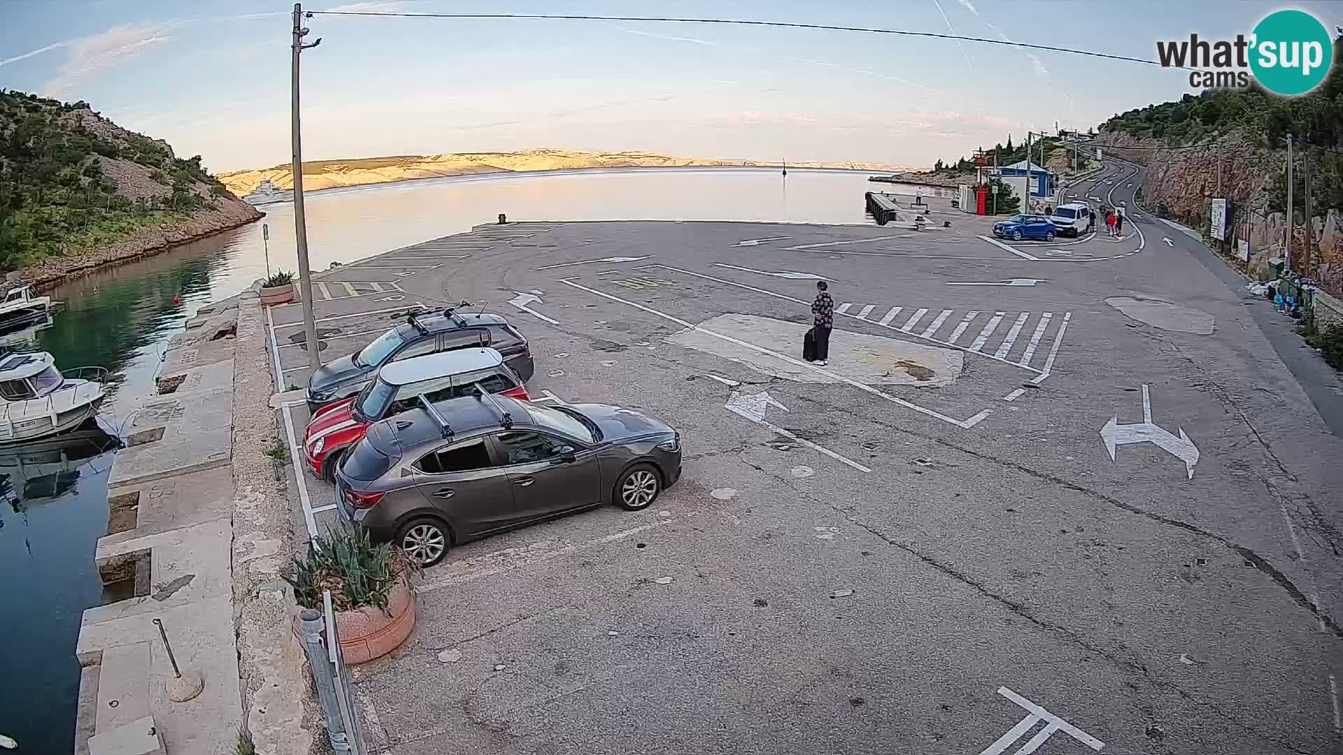 Webcam Prizna ferry port to Pag island