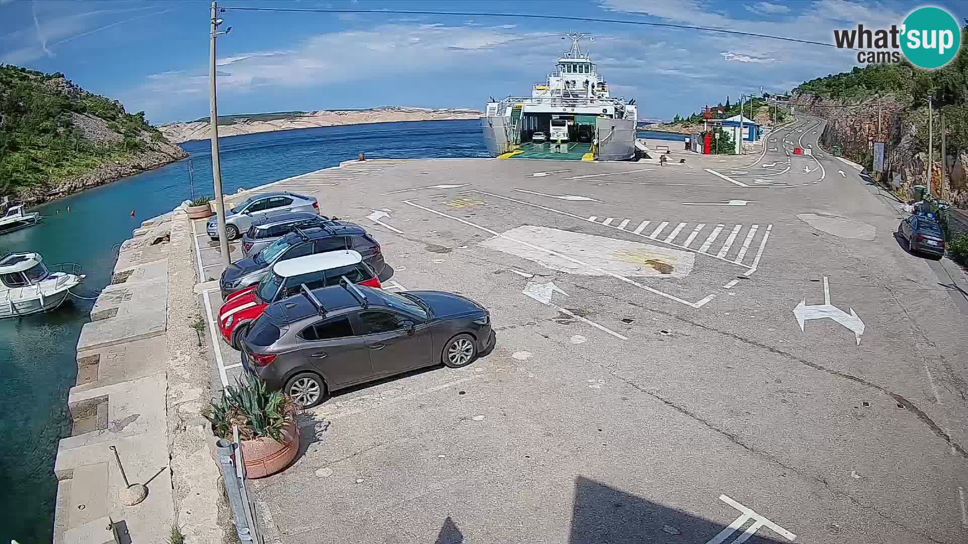 Webcam port de ferry de Prizna – vers l’île de Pag
