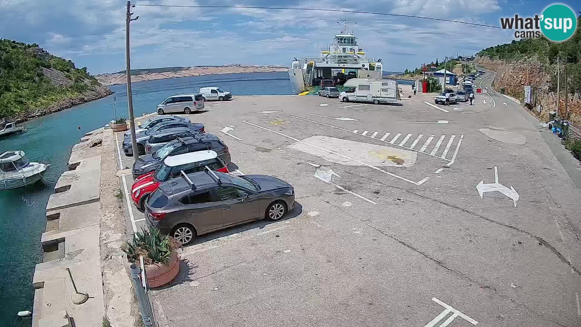 Webcam Prizna ferry port to Pag island