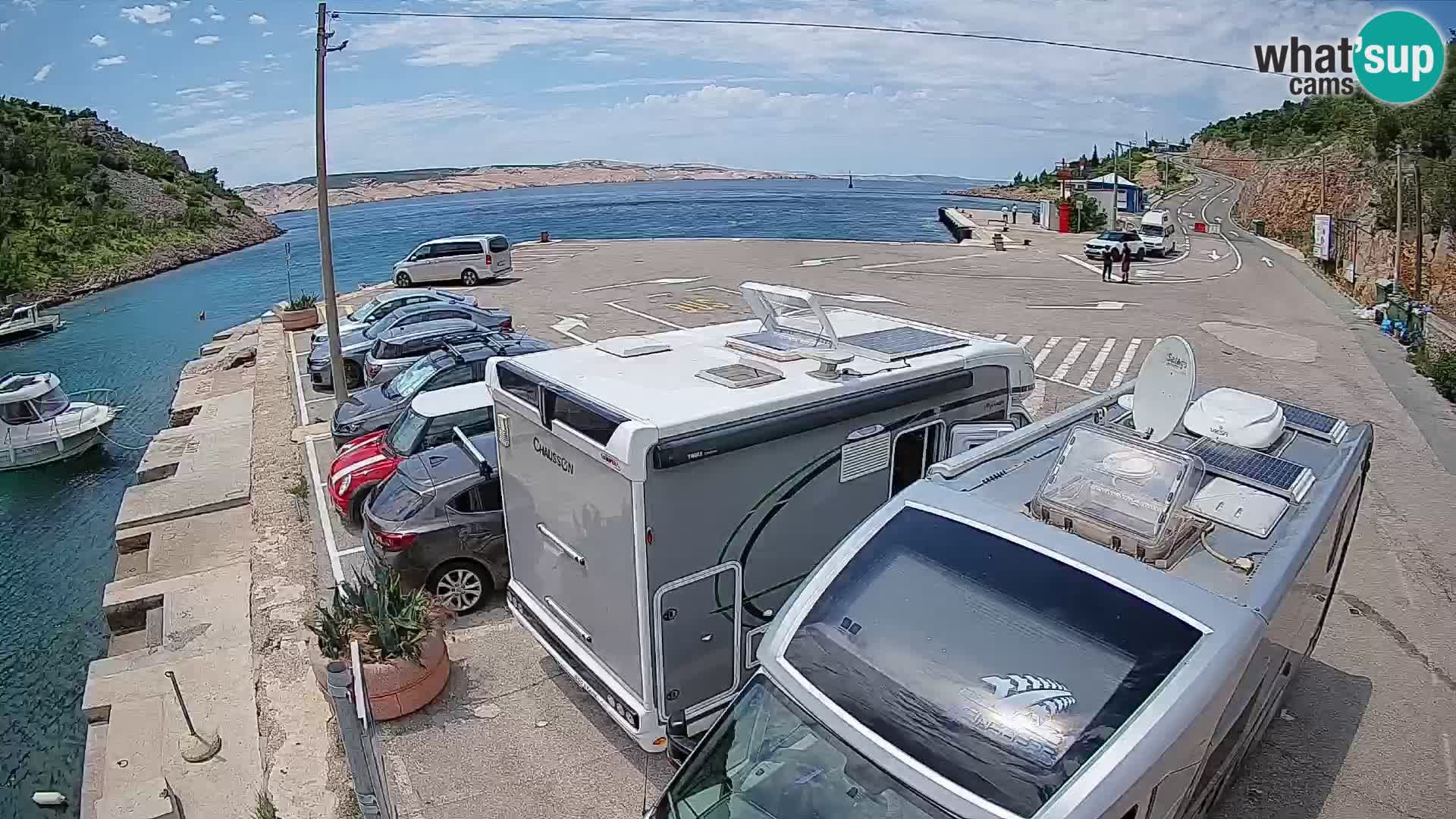 Webcam Prizna ferry port to Pag island