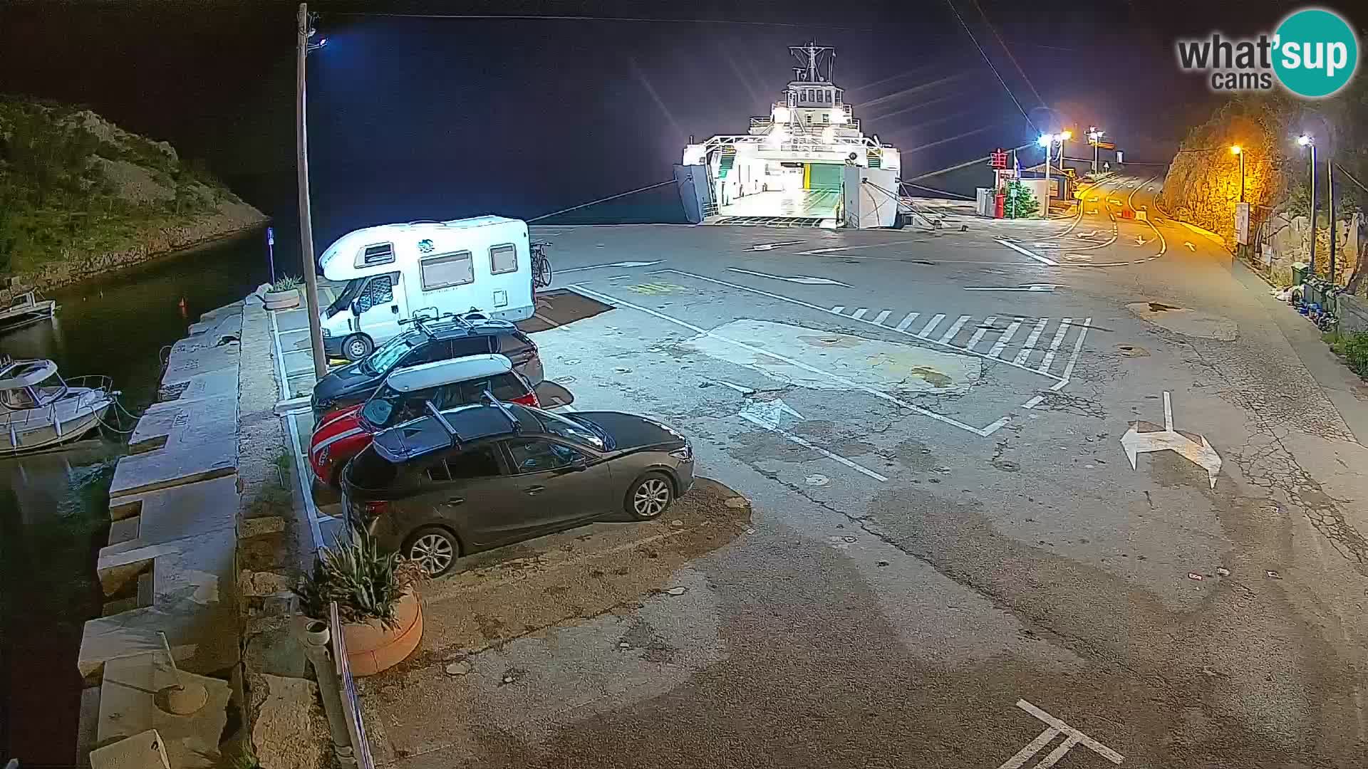 Webcam port de ferry de Prizna – vers l’île de Pag